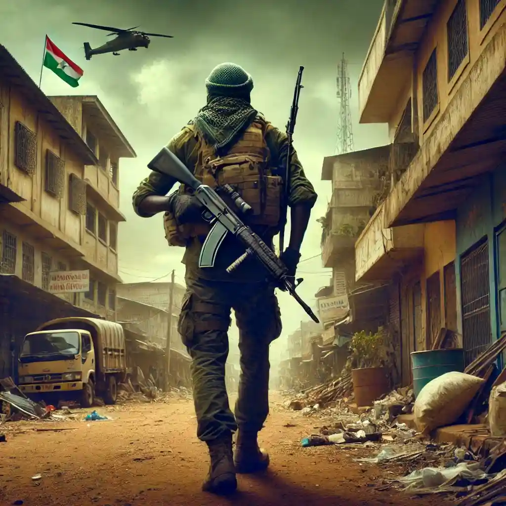 a solo traveler in Bangui, Central African Republic, walking through a politically unstable and conflict-ridde