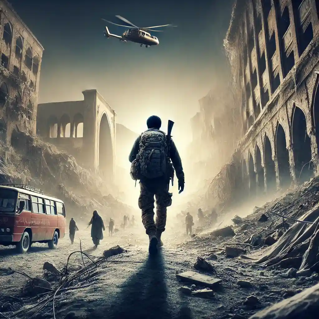 navigating the war-torn streets of Afghanistan, with a sense of danger and caution. The travel