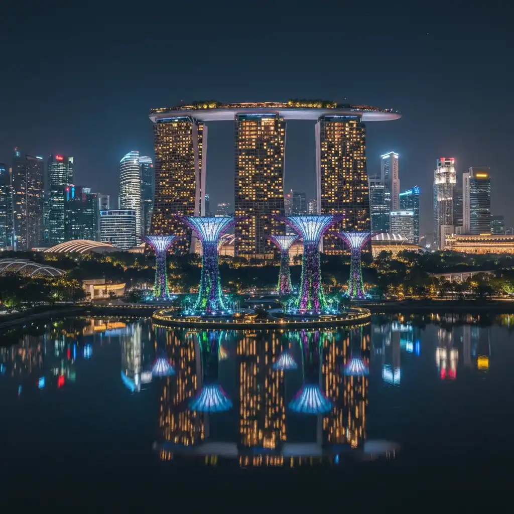 Marina Bay Sands and Supertree Grove at night – most visited destinations in the world 2024